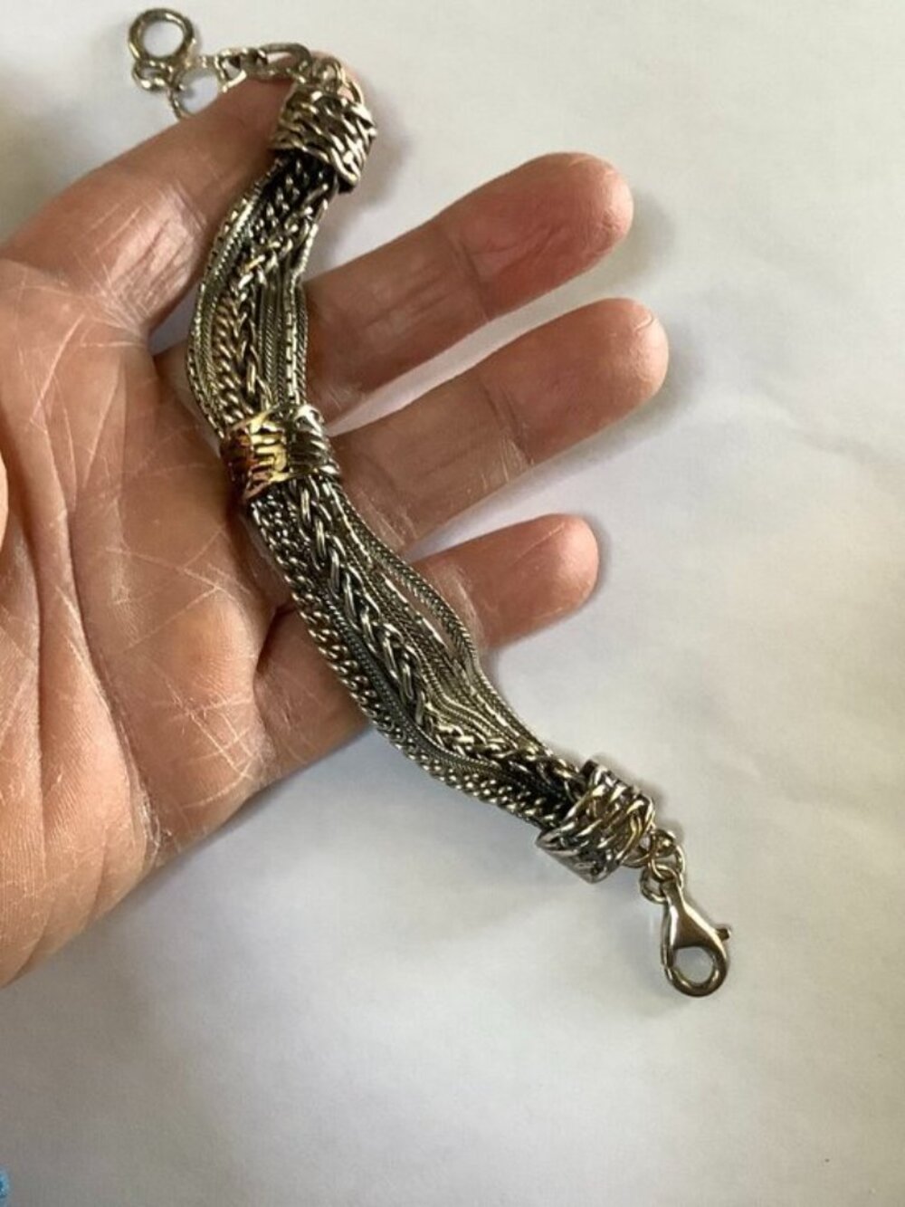 Silpada sterling silver Talk of the Town B1702 multi strand chain 925 bracelet